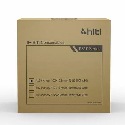 Hiti original P510s / P510K / P510L Kit de impresión 6x8 &quot; 152x203 mm de papel fotográfico y cinta