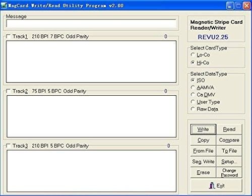 MSR605 Lector de tarjetas de banda magnética Escritor de pistas USB 3 y software para Windows