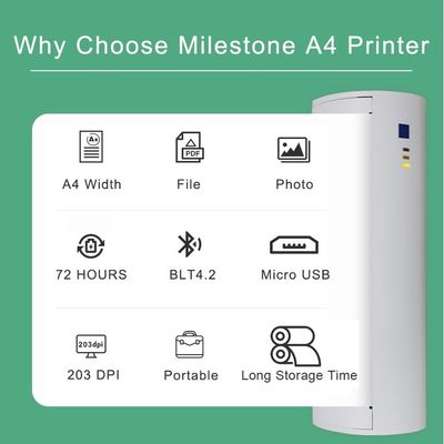Impresora térmica USB Mini para papel tamaño A4 estilo en blanco y negro Imprimir comando ESC