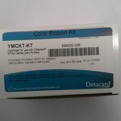 300 Impresiones Tarjeta de datos CD800 cinta YMCKF-KT cinta fluorescente Compatible con 534000-006