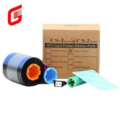 CS-2 Compatible YMCKO-C6 cinta de color para HITI CS-220e Impresora de tarjetas 400 impresiones / rollo