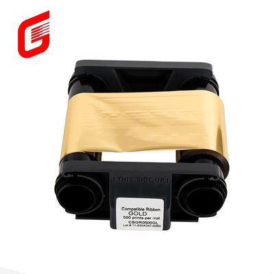 Cinturón compatible CBGR0500GL para Badgy 100 200 Impresora de tarjetas de identificación Oro metálico 500 imágenes