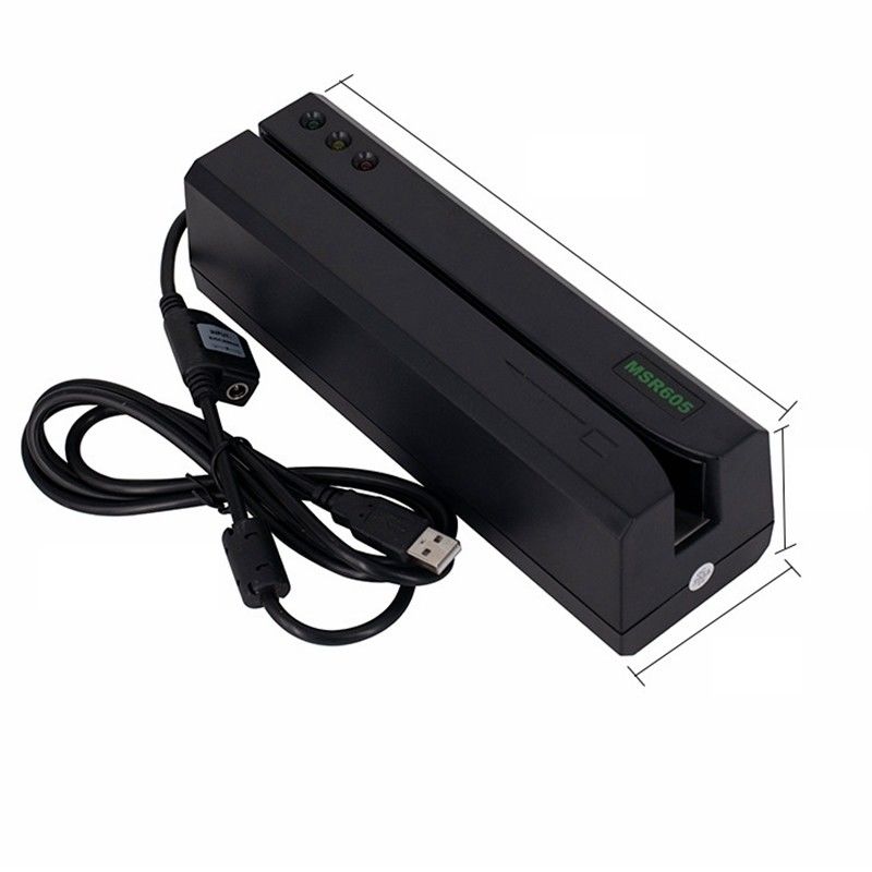 MSR605 Lector de tarjetas de banda magnética Escritor de pistas USB 3 y software para Windows
