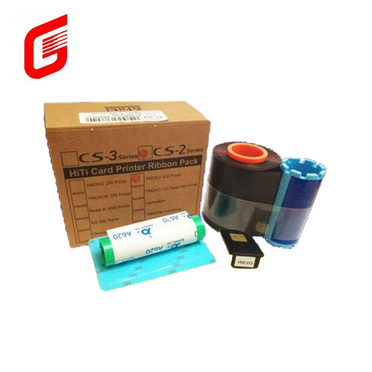 CS-2 Compatible YMCKO-C6 cinta de color para HITI CS-220e Impresora de tarjetas 400 impresiones / rollo