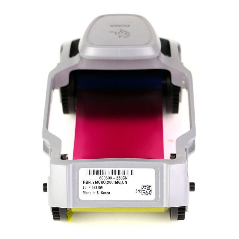 Zebra ZC100 / ZC300 Serie Impresora de tarjetas de identificación 800300-250CN YMCKO cinta de color 200 impresiones