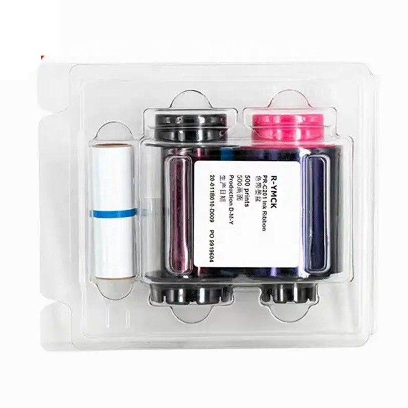 Impresora de tarjetas de identificación NISCA PR-C201 YMCK Compatible Retransfer Color Ribbon PR5002-R4C Modelo 500imágenes