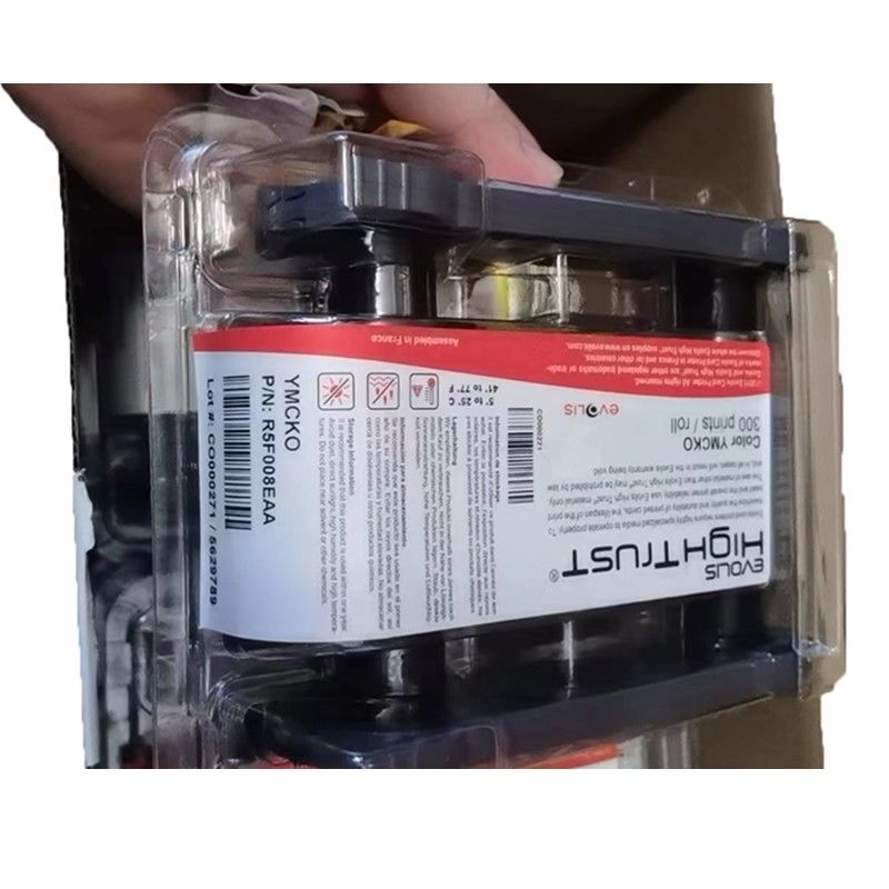 300 Impresiones/rollo Evolis original r5f008eaa YMCKO Cinta de color para Primacy/Zenius/Elypso